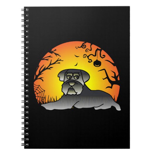 Halloween Schnauzer Dog Lover T-shirt Notitieboek (Voorkant)