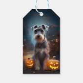 Halloween Schnauzer met pompoenen Cadeaulabel (Achterkant)