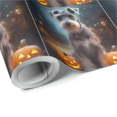 Halloween Schnauzer met pompoenen Cadeaupapier (Rol Hoek)