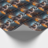 Halloween Schnauzer met pompoenen Cadeaupapier (Hoek)