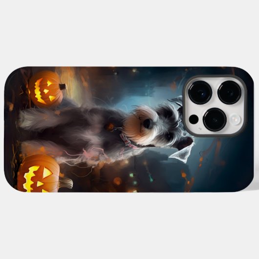 Halloween Schnauzer met pompoenen Case-Mate iPhone Case (Achterkant (horizontaal))