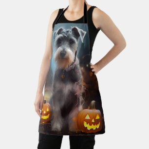 Halloween Schnauzer met Pompoenen Eng Schort