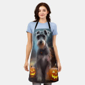 Halloween Schnauzer met Pompoenen Eng Schort (Gedragen)