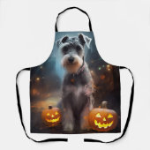 Halloween Schnauzer met Pompoenen Eng Schort (Voorkant)