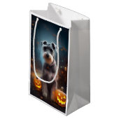 Halloween Schnauzer met pompoenen Klein Cadeauzakje (Voorkant Gekanteld)