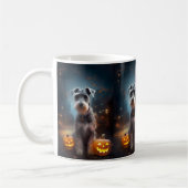 Halloween Schnauzer met pompoenen Koffiemok (Links)