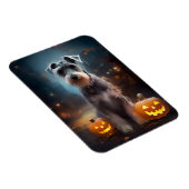 Halloween Schnauzer met pompoenen Magneet (Rechterzijde)