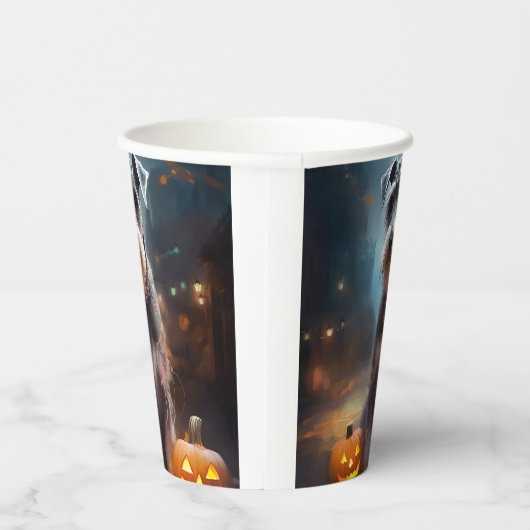 Halloween Schnauzer met pompoenen Papieren Bekers (Rechts)