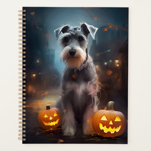 Halloween Schnauzer met pompoenen Planner (Voorkant)