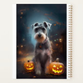 Halloween Schnauzer met pompoenen Planner (Achterkant)