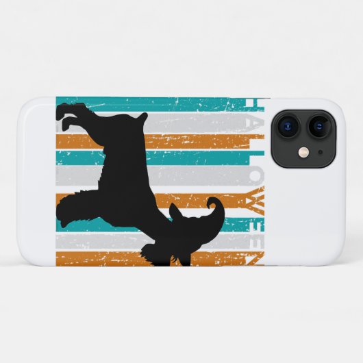 Halloween Schnauzer Silhouette Dog | Oranje kool Case-Mate iPhone Case (Achterkant (horizontaal))