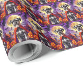 Halloween Schnauzer Vampire Pumpkins eng Cadeaupapier (Rol Hoek)