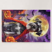 Halloween Schnauzer Vampire Pumpkins eng Legpuzzel (Horizontaal)