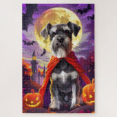 Halloween Schnauzer Vampire Pumpkins eng Legpuzzel (Verticaal)