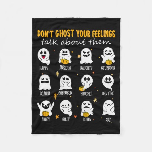 Halloween School Counselor Don't Ghost Your Feelin Fleece Deken (Voorkant)