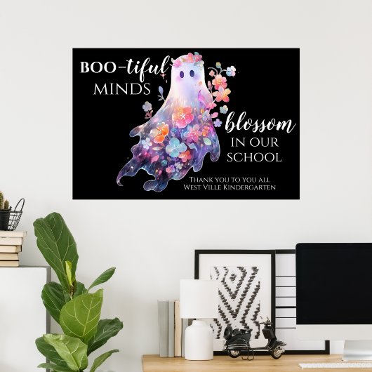Halloween School personeel dank u horizontaal Poster (Thuiskantoor)