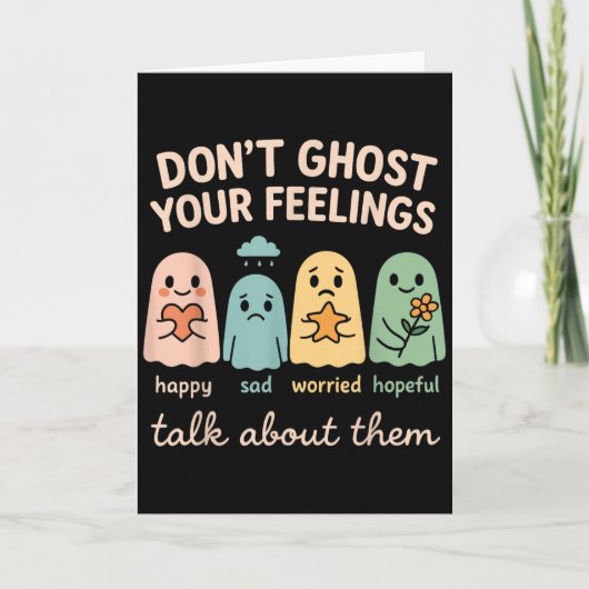 Halloween School Psychologist Shirt Dont Ghost You Kaart (Voorkant)