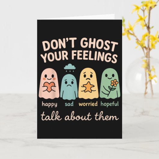 Halloween School Psychologist Shirt Dont Ghost You Kaart (Gele Bloem)