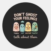 Halloween School Psychologist Shirt Dont Ghost You Ronde Sticker (Voorkant)