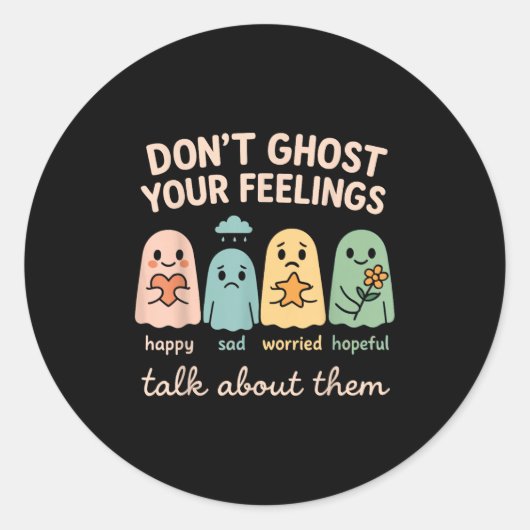 Halloween School Psychologist Shirt Dont Ghost You Ronde Sticker (Voorkant)