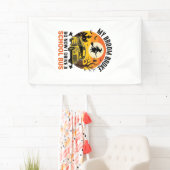 Halloween Schoolbus Heks Vintage Onderwijs Design_ Spandoek (Insitu)