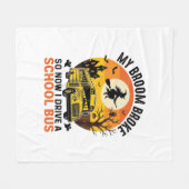 Halloween Schoolbus Heks Vintage Onderwijsontwerp_ Fleece Deken (Voorkant (Horizontaal))