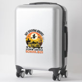 Halloween Schoolbus Heks Vintage Onderwijsontwerp_ Sticker (Koffer)