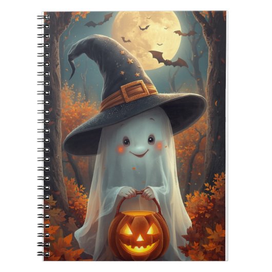 Halloween schoolschrift - Griezelige terug naar sc Notitieboek (Voorkant)