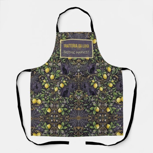 Halloween Schort Gotische Botanische Citroen (Voorkant)
