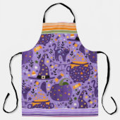 Halloween schort met patroon en strepen (Voorkant)