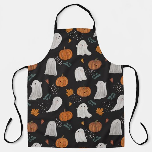 Halloween Schort – Spoken, Pompoenen & Herfstblade (Voorkant)