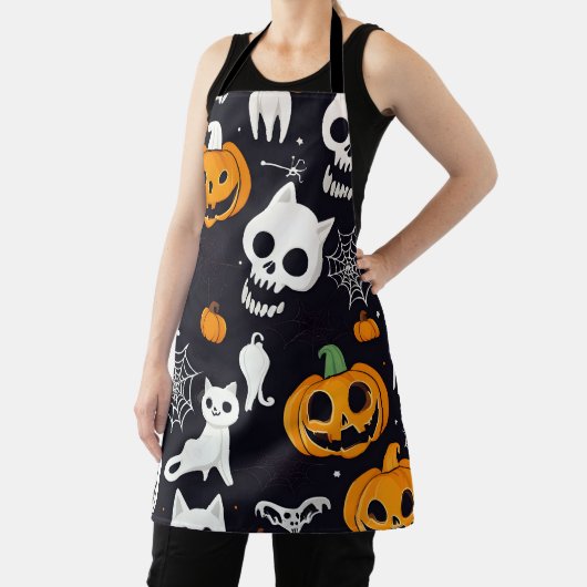 Halloween Schorten, pompoen Jack-o-lantaarn katten Schort (Insitu)