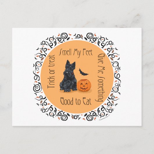 Halloween Schotse Terrier Briefkaart (Voorkant)