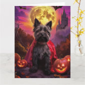 Halloween Schotse Terrier Vampire Pumpkins eng Kaart (Gele Bloem)