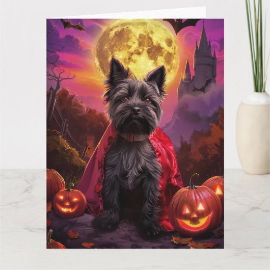 Halloween Schotse Terrier Vampire Pumpkins eng Kaart (Voorkant)