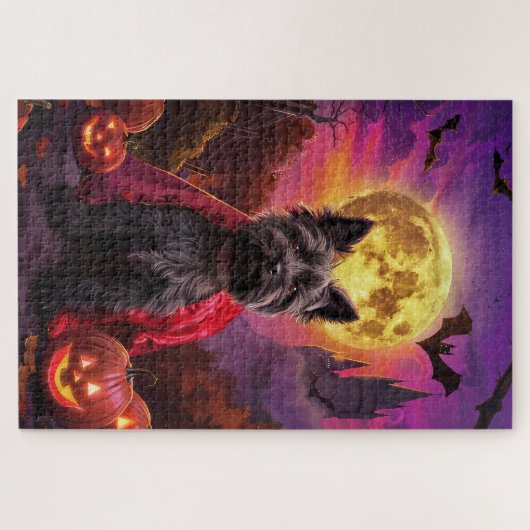 Halloween Schotse Terrier Vampire Pumpkins eng Legpuzzel (Horizontaal)