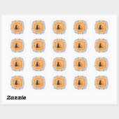 Halloween Schotse Terrier Vierkante Sticker (Vel)