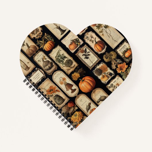Halloween Schraper Labels Herfst Notitieboek (Voorkant)