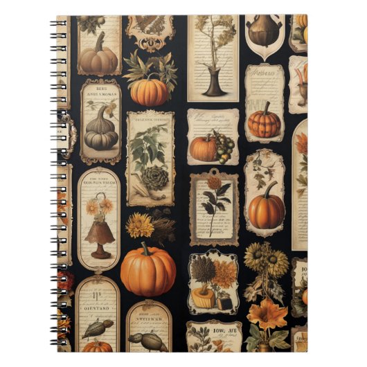 Halloween Schraper Tags Herfst Notitieboek (Voorkant)