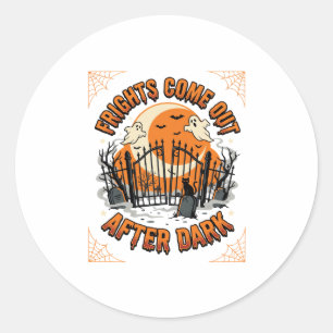 Halloween-schrik na zonsondergang ronde sticker