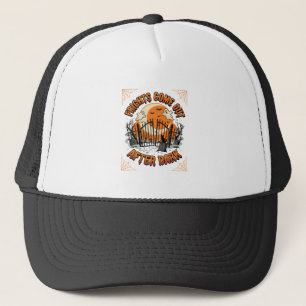 Halloween-schrik na zonsondergang trucker pet