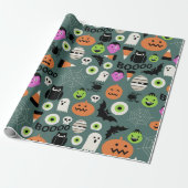 Halloween Schrik Nacht Cadeaupapier (Uitgerold)