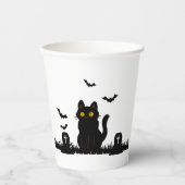 Halloween Schwarze Katze Pappbecher Papieren Bekers (Voorkant)