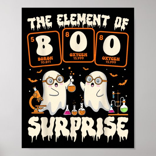 Halloween Science Ghost Teacher The Element Of Sur Poster (Voorkant)