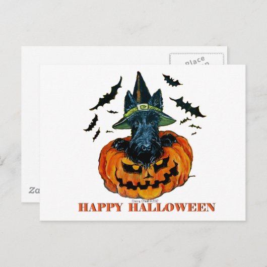 Halloween Scottie Briefkaart (Voorkant / Achterkant)