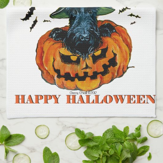 Halloween Scottie Theedoek (Gevouwen)