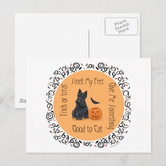 Halloween Scottish Terrier Briefkaart (Voorkant / Achterkant)