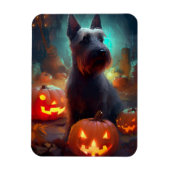 Halloween Scottish Terrier met pomkins Scary Magneet (Verticaal)