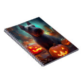 Halloween Scottish Terrier met pomkins Scary Notitieboek (Rechterzijde)