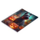 Halloween Scottish Terrier met pomkins Scary Notitieboek (Linkerzijde)